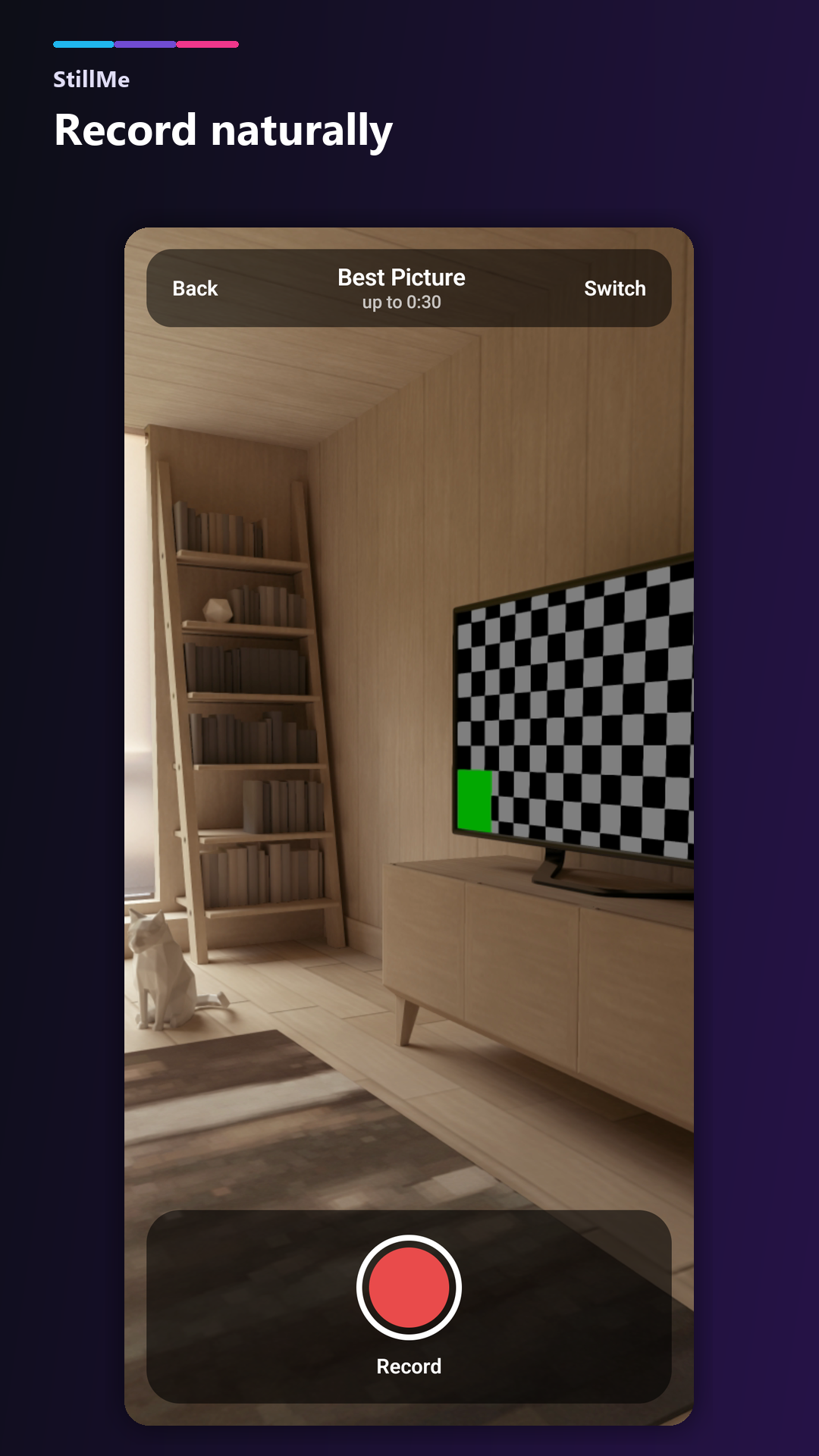 StillMe video recording screen.